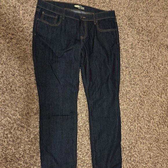 Old Navy The Diva Skinny Jeans 12 Regular New Rinse Dark Blue Denim Zip Fly - Picture 1 of 3